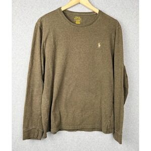 Polo Ralph Lauren Custom Fit Long Sleeve T Shirt Green Large Cotton